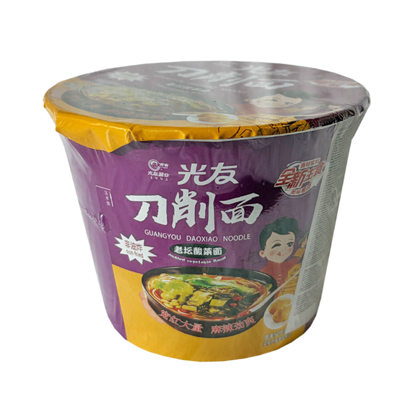 光友 老坛酸菜刀削面 (碗装) Sliced Noodle-Sauerkraut Fl 135g