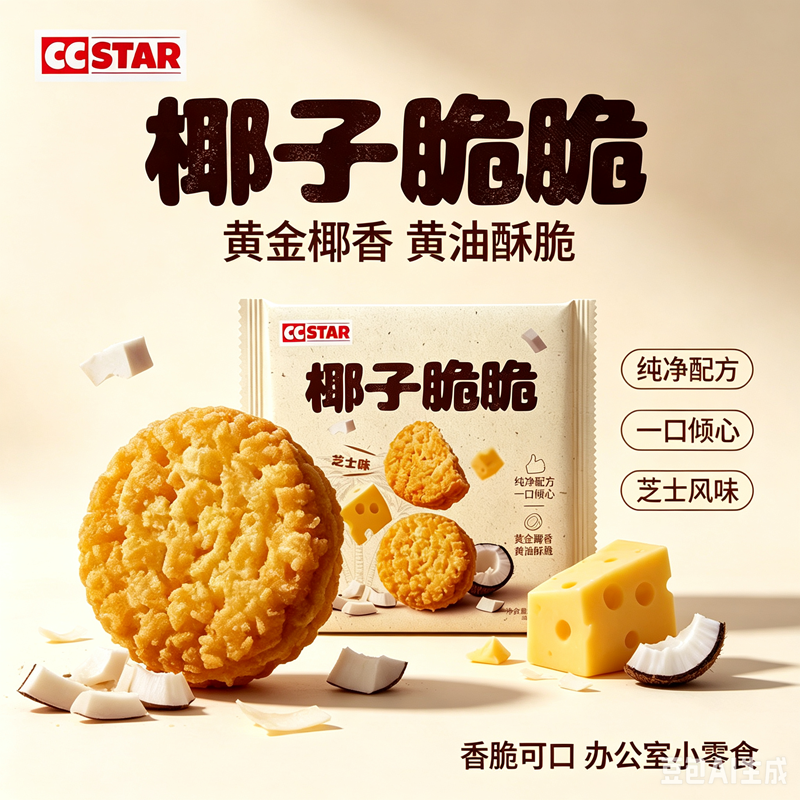 CC STAR 芝士味椰子脆脆 Crispy Coconut Cheese Flavor 180g