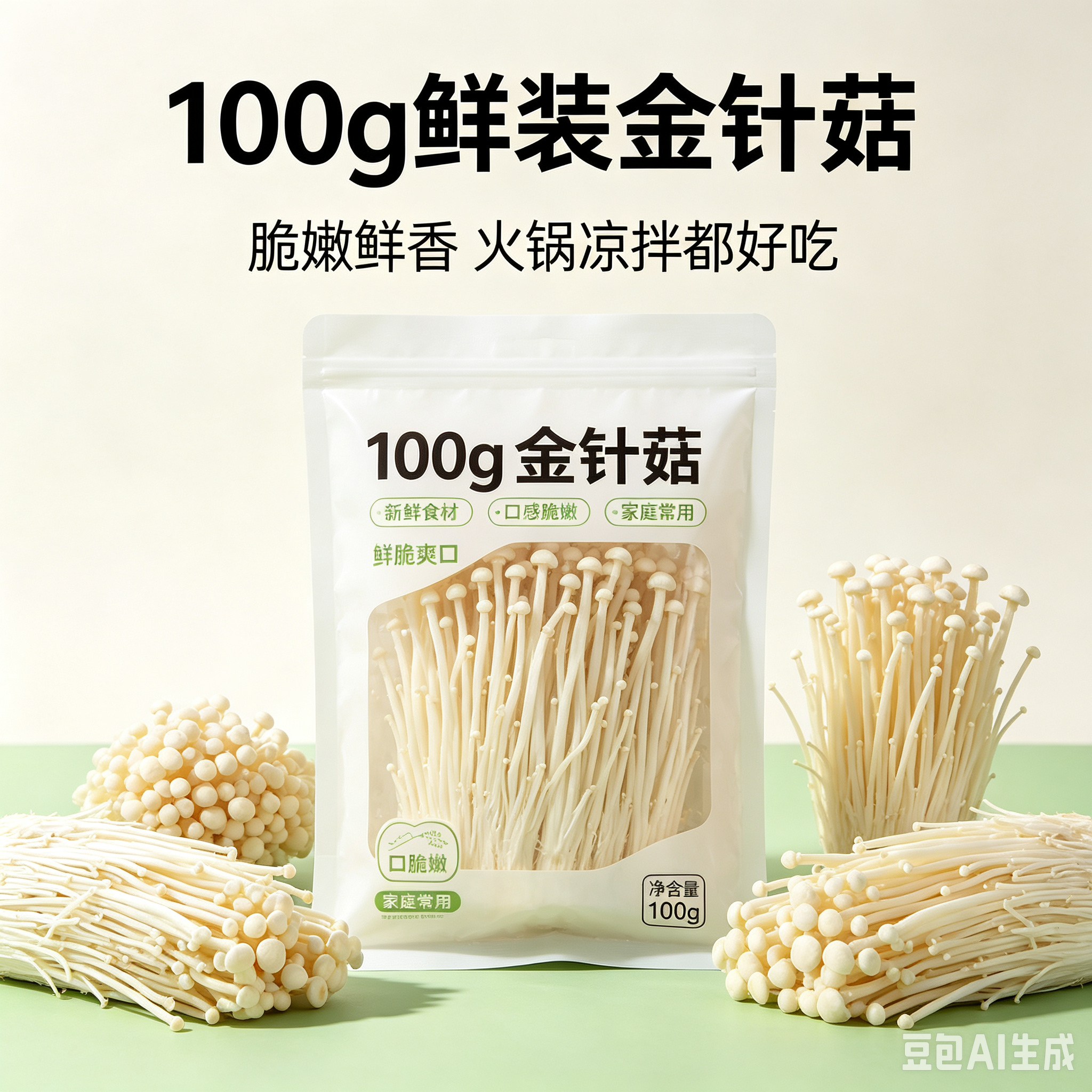 🌱金针菇 新鲜(07.09到货-限自取或配送!)Enoki 100g