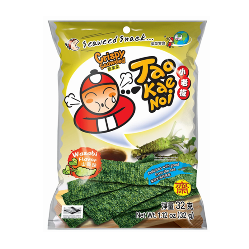 小老板 芥末海苔 TAOKAENOI Crispy seaweed WASABI flavor 32g