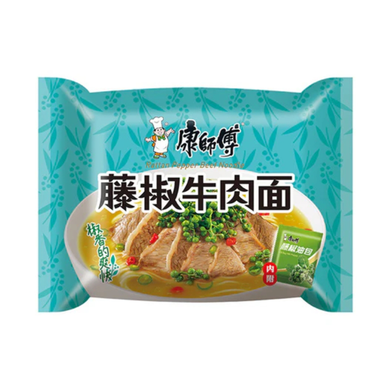 康师傅 藤椒牛肉面 Instant Noodle-Artificial Rattan Pepper Beef Flavour 108g