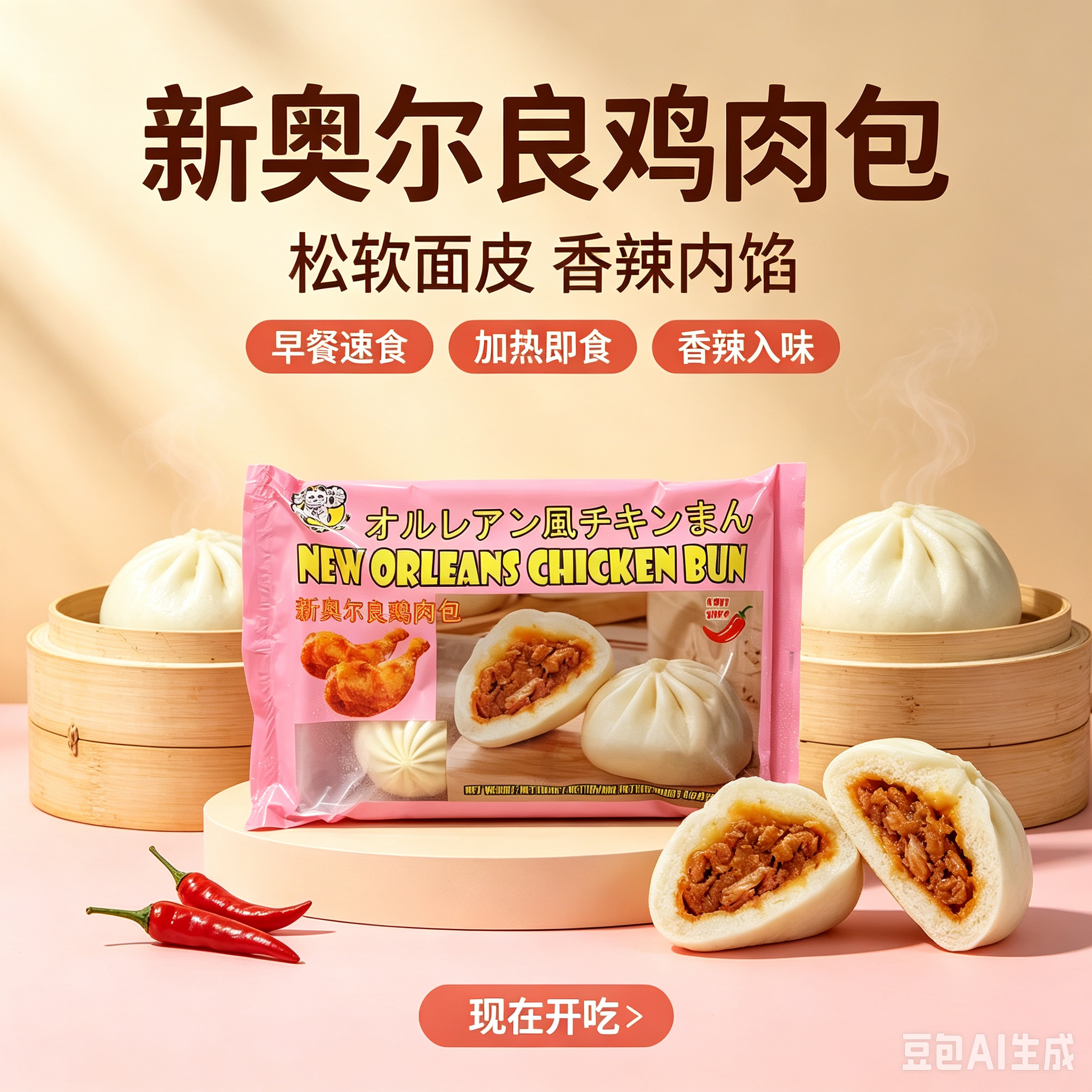 ❄️Lucky 新奥尔良鸡肉包 限仓库自取或配送! LUCKY New Orleans Chicken Bun 450g