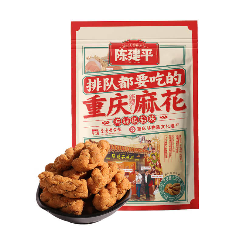 陈建平麻花 麻辣椒盐 Dough Twist Spicy Flavor 400g