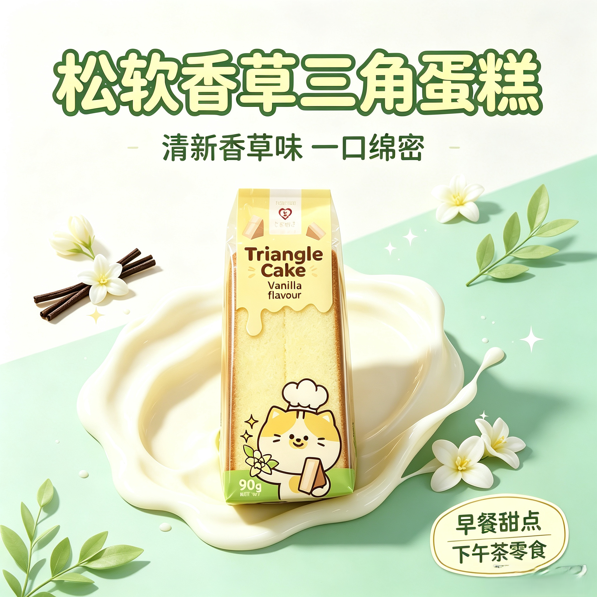 Tokimeki 香草三角蛋糕 Triangle Sponge Cake Vanilla Fl 90g