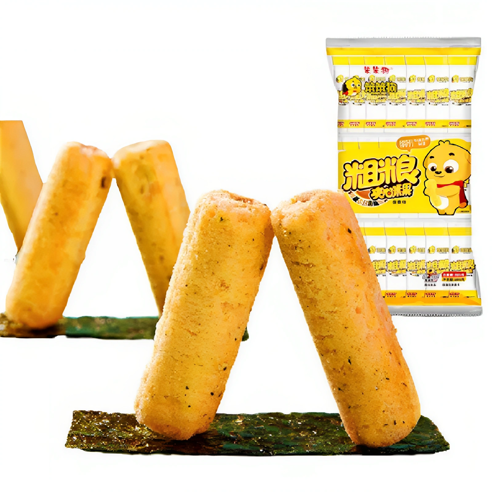 笨笨狗 粗粮夹心米果蛋黄味 Whole Grain Stuffed Rice Snack - Egg Yolk Flavor 158g