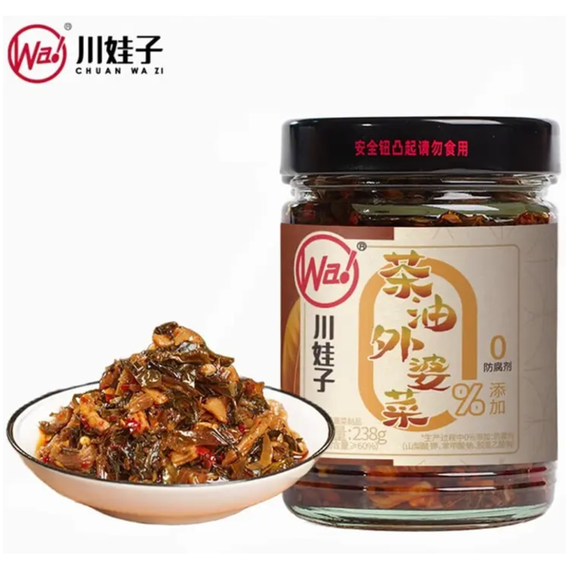 川娃子 茶油外婆菜 Tea Oil Pickled Mustard Greens 238g