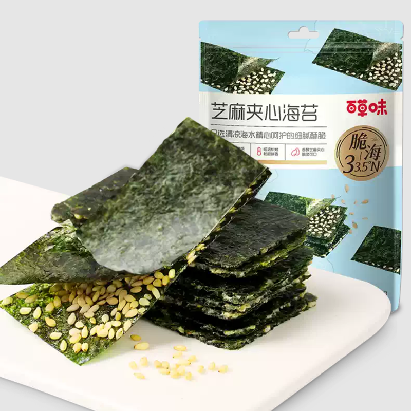 百草味 芝麻夹心海苔 Seaweed with sesame filling 36g
