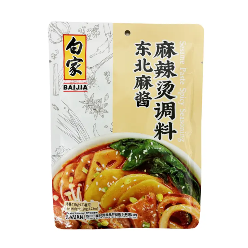 白家 东北麻酱麻辣烫调料 Malatang Seasoning Sesame Spicy Fl 120g