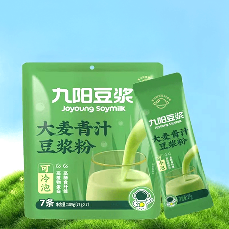 九阳 大麦青汁豆浆粉 Soy drink powder with barley sprouts and oats 27g*7