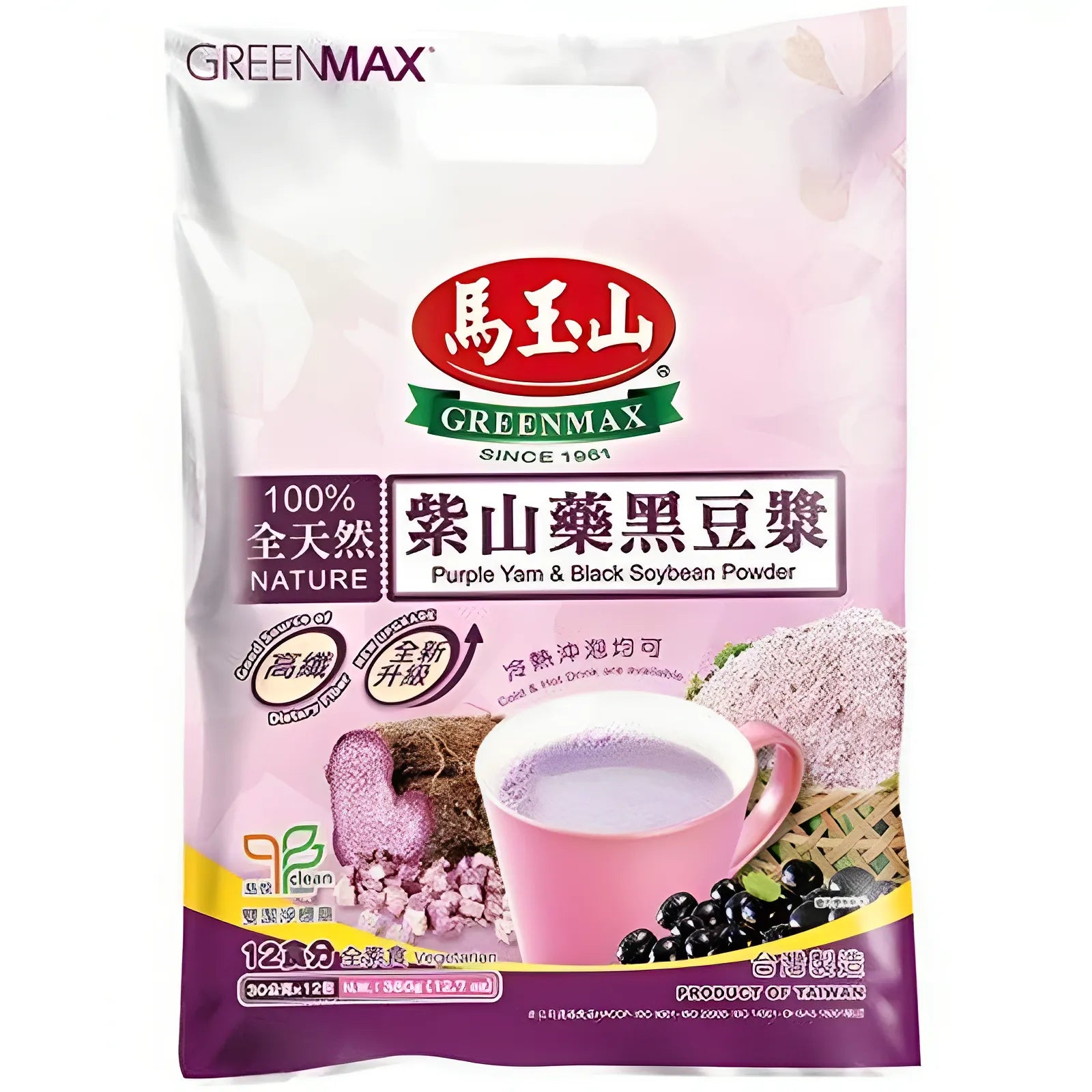 马玉山 紫山药黑豆浆 Purple Yam & Black Soybean Powder 12×30g