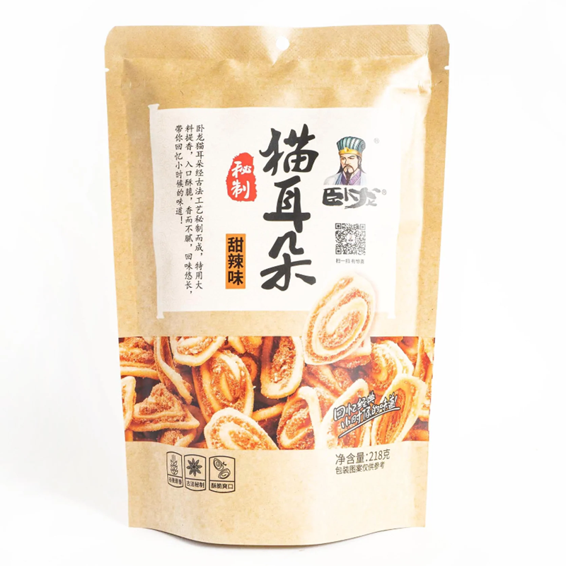 卧龙 猫耳酥 甜辣味 CAT'S EAR BISCUITS SWEET AND SPICY 138g