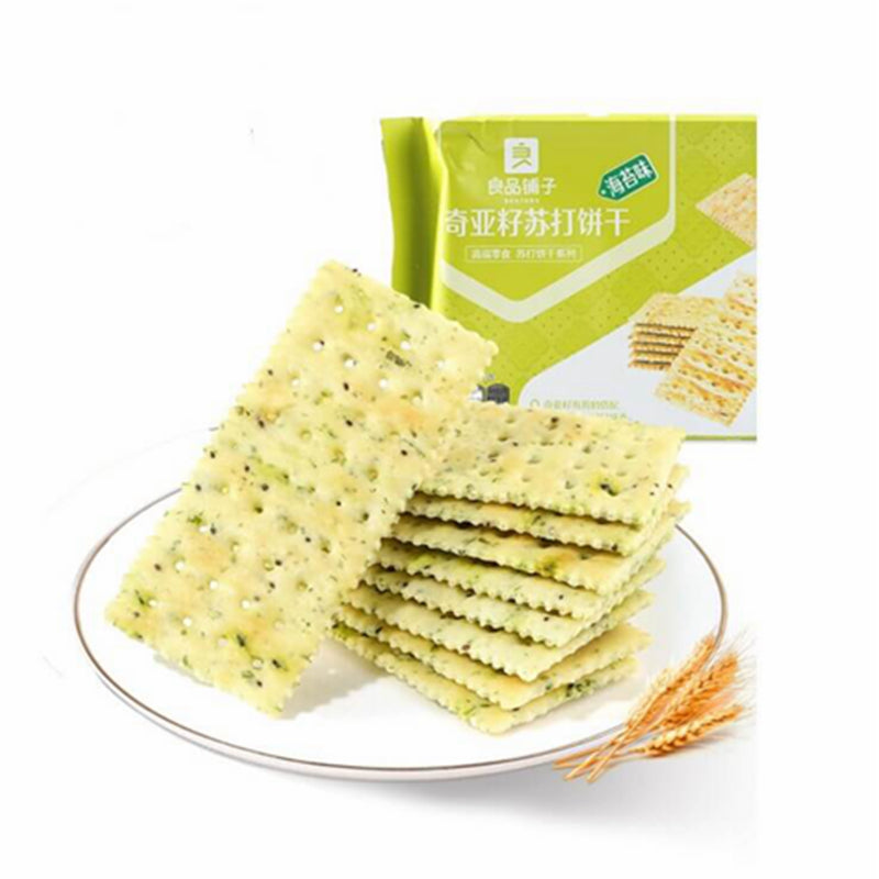 临期 Best før 24.08.26 | 良品铺子 奇亚籽苏打饼干 Chia Seed Soda Cracker Seaweed 250g