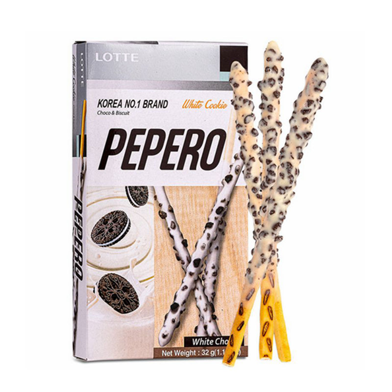 Korea Lotte White Chocolate Bar Pepero Kjeks Hvit Cookie 32g