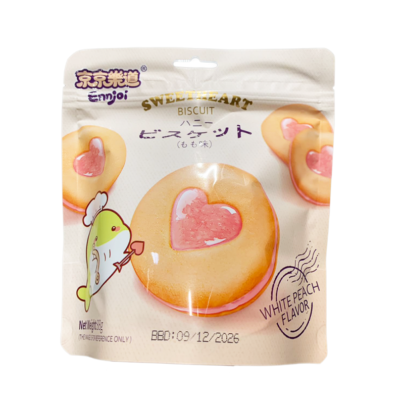 京京乐道 流心饼干 白桃味 Flowing Center Cookie White Peach Flavor 88g