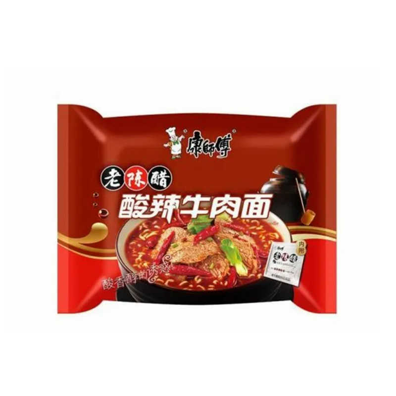 康师傅 酸辣牛肉面 Instant Noodles-Old Mature Vinegar Sour & Spicy Beef FL 110g