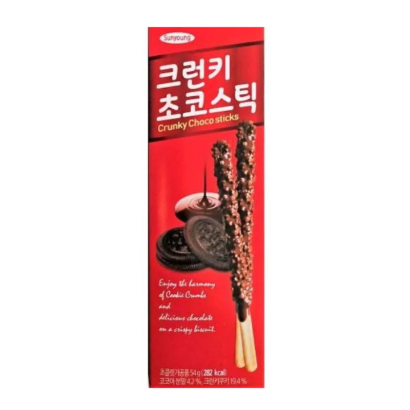 韩国 SUNYOUNG 香脆巧克力棒-Crunky Big Choco Sticks-54g