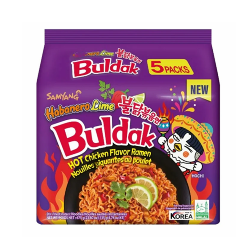 SamYang 哈瓦那青柠火鸡面 Samyang Hot chicken Habanero lime 5×135g