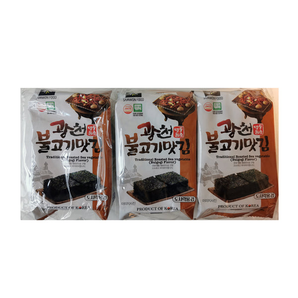 韩国 传统海苔 烤肉味 SAMWON Bulgogi 4g*3