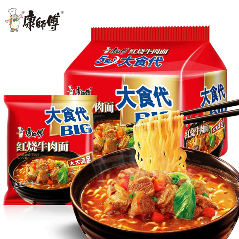 康师傅 红烧牛肉面(5包装) Inst. Noodles-Stew Beef 5*145g