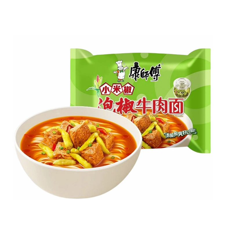 (临期 04.04.24)康师傅 泡椒牛肉面 Instant Noodle-Xiaomijiao Pickled Pepper Beef Noodle 104g
