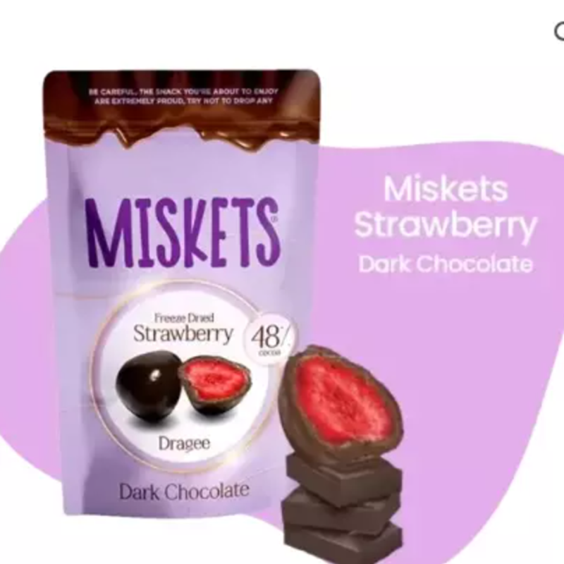 Miskets Dark Chocolate Coated Stawberry 80g