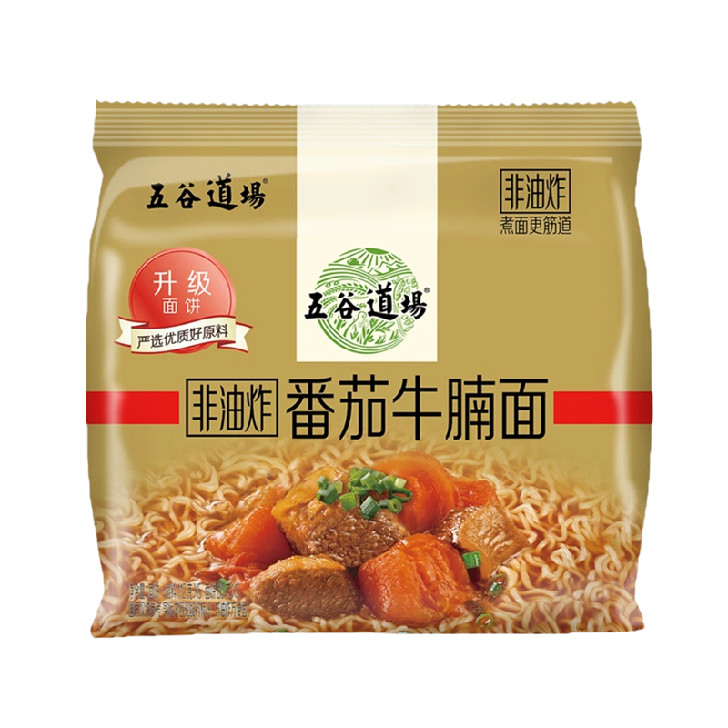 五谷道场 番茄牛腩面 Instant Noodles Tomato Beef Flavor 107g*5