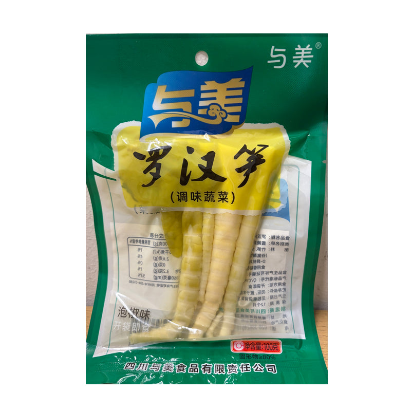 与美 泡椒罗汉笋 Bamboo Shoots Pickled Chili Flavor 100g