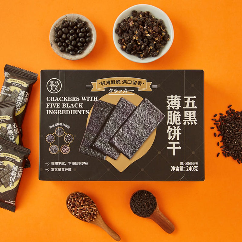 盒马 五黑薄脆饼干 Five-black crispy crackers 240g