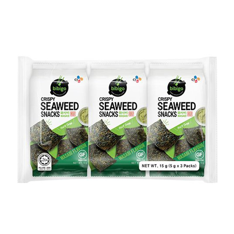 必品阁 芥末海苔 Seaweed Snack Crispy Wasabi 3✖5g