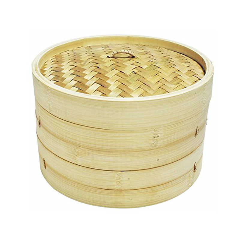 蒸笼-Bamboo Steamer 8inch-(3stk/set)