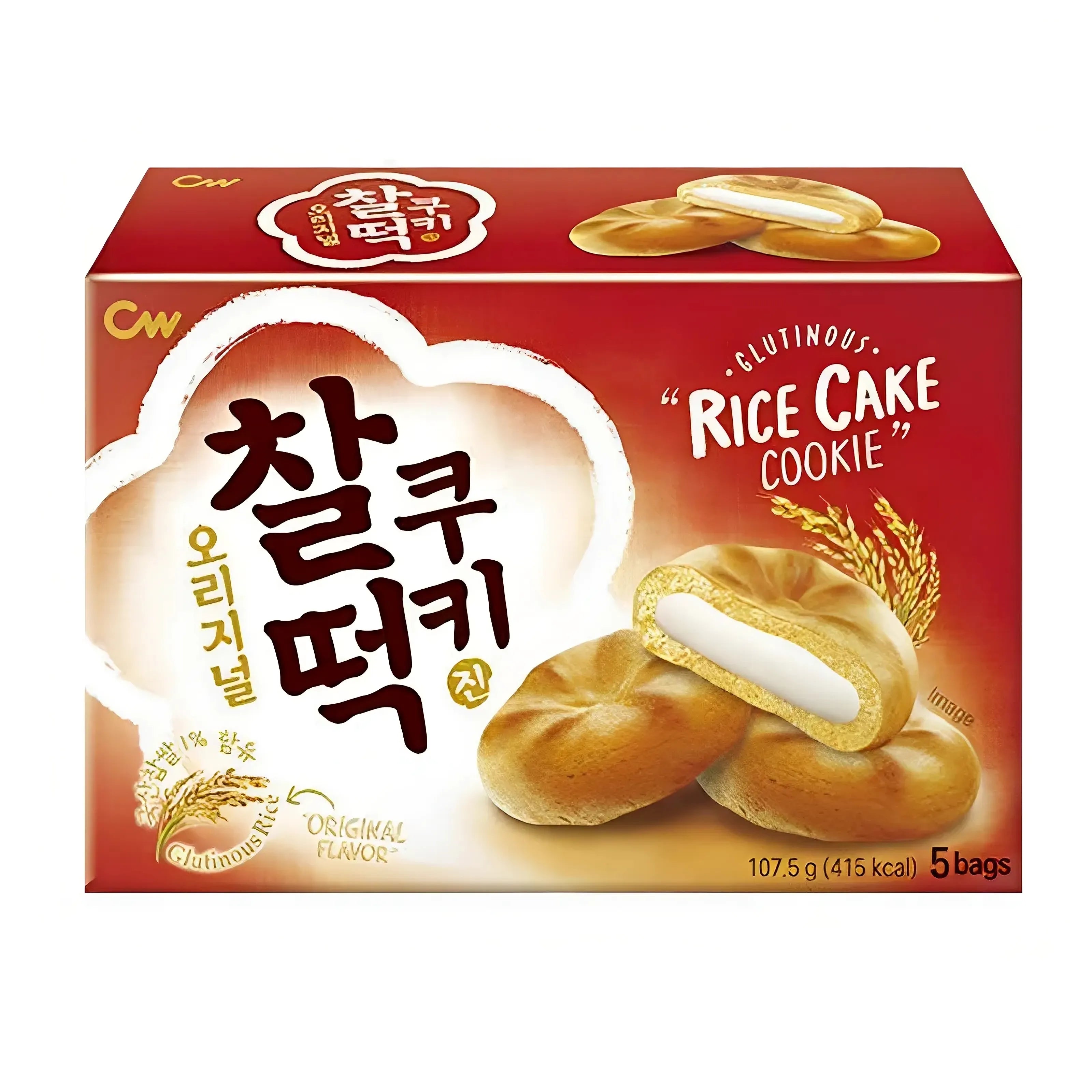 Koreansk glutinous Rice Soft Center Cookie Cookie Glutinous Rice Cake Original 258g