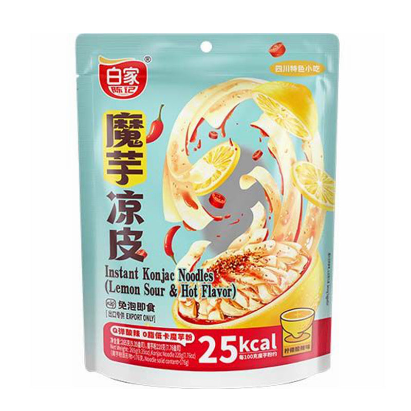 白家 魔芋凉皮 柠檬酸辣味 Instant Noodles Konjac Lemon Hot & Sour 265g