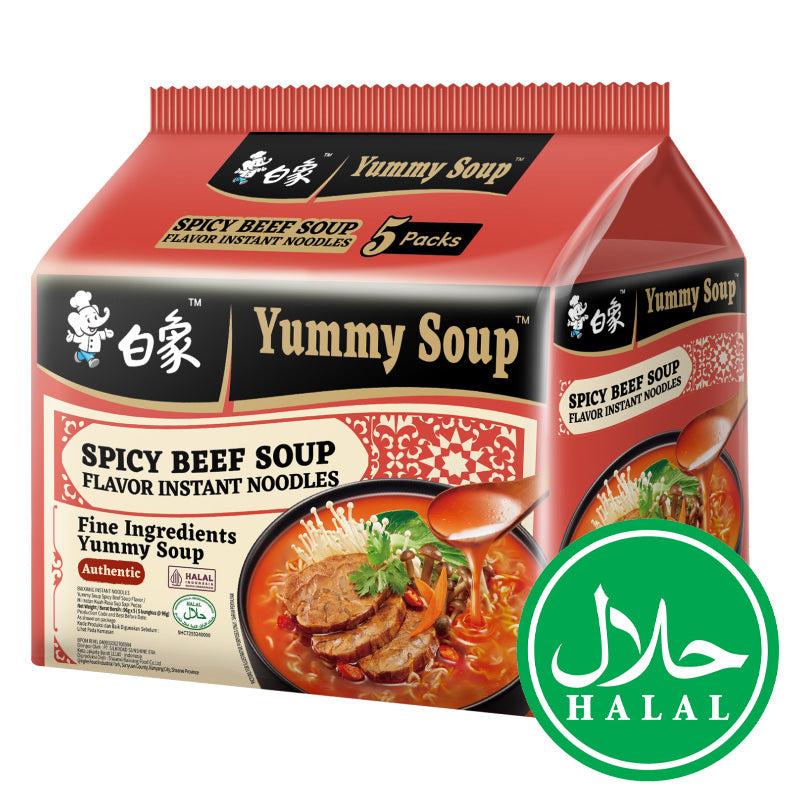 白象 辣牛肉汤味面 清真版 Halal SpicyBeef Soup  Flavour Noodles 96g*5