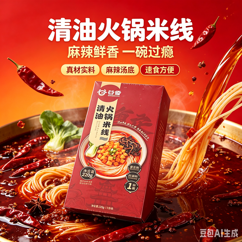 谷香 清油火锅米线 Clear Oil Hotpot Rice Noodles 220g