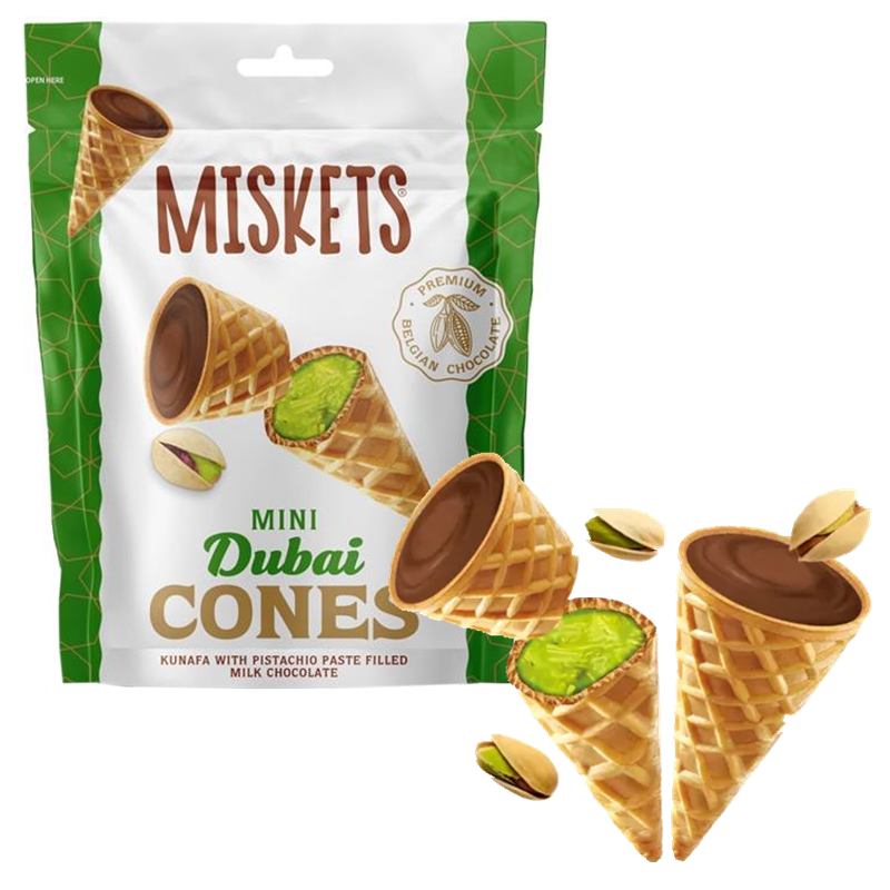Miskets Cornet Milk Chocolate Dubai Style 50g