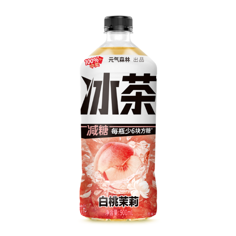 元气森林 白桃茉莉冰茶 White Peach Jasmine Iced Tea 900ml