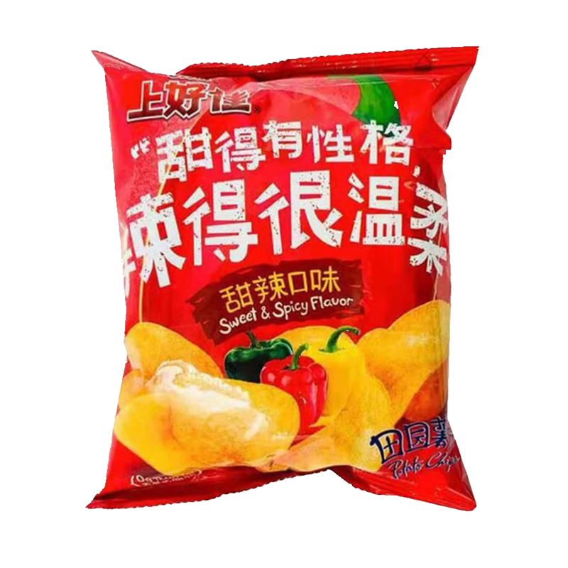 上好佳 田园薯片 甜辣味 Potato Chips Sweet & Spicy Flavor 50g