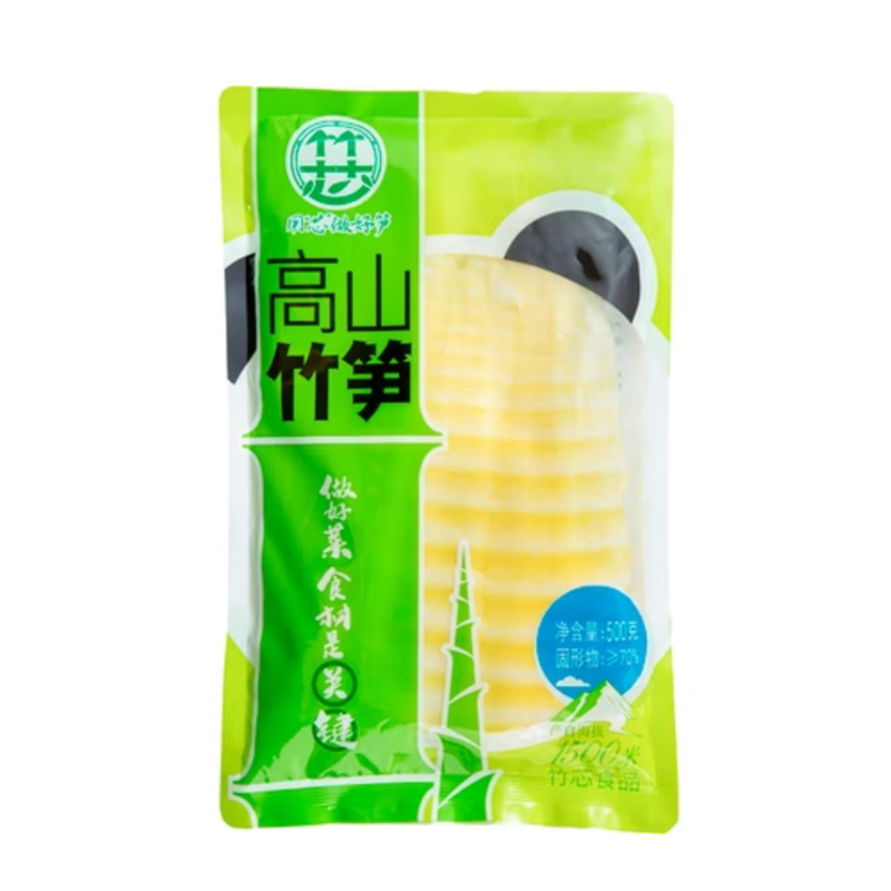 竹芯 高山竹笋-笋片 Bamboo Shoots Flaky in Brine 500G