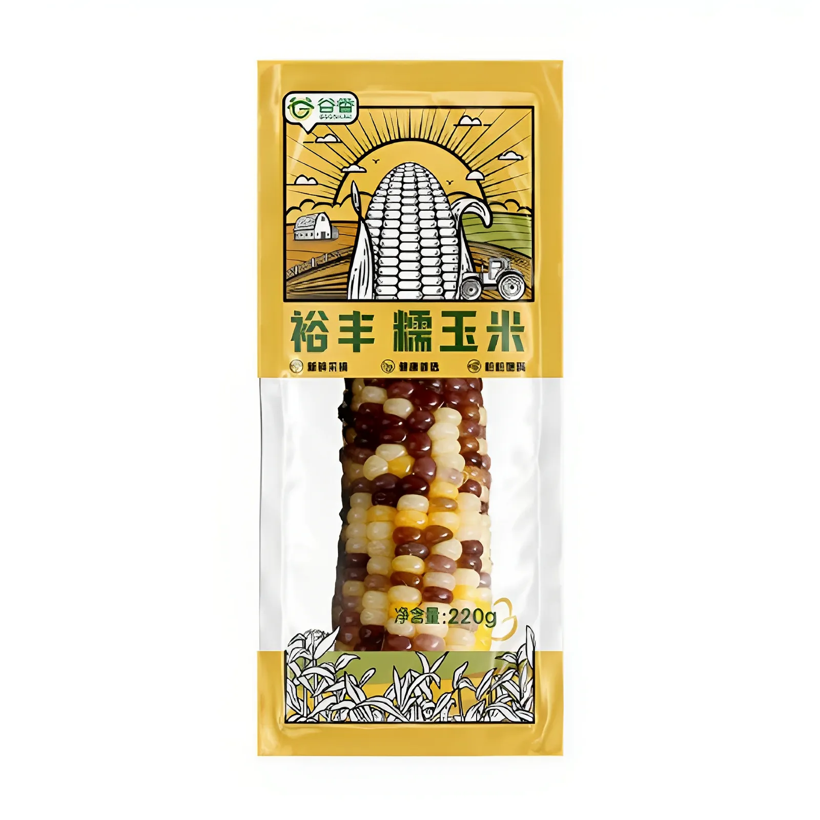 裕丰 彩色糯玉米棒 Waxy Corn Cooked Multi-Color 220g