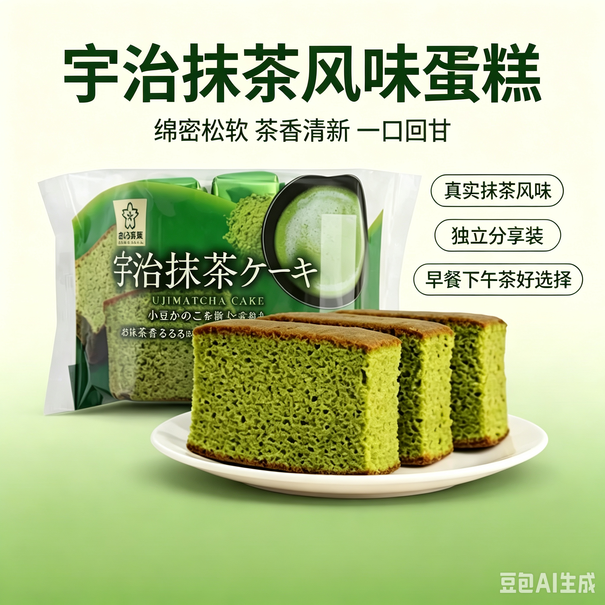 日本 樱花制果 宇治抹茶蛋糕 Sakura Seika Matcha Cake 120g