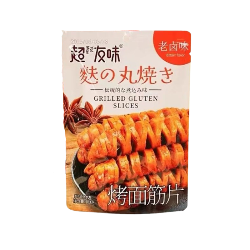 超友味 老卤味烤面筋片 Wheat gluten snack with braising spice flavour100g