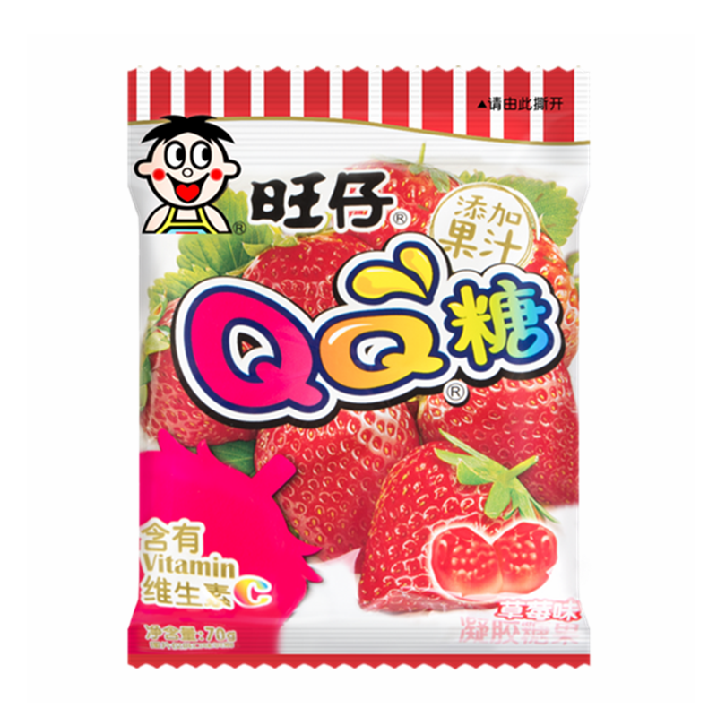 旺仔 QQ糖 草莓味  Candy Gummies Strawberry 20g