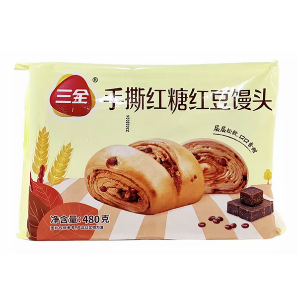 ❄️ 三全 手撕红糖红豆馒头 Steam Buns Brown Sugar flavour 480g