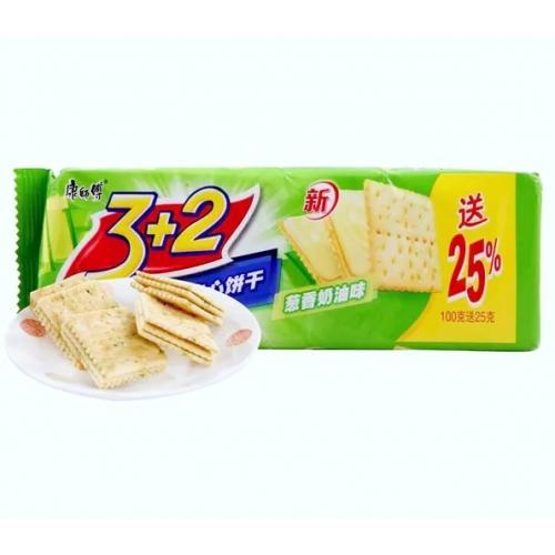 康师傅 3+2苏打夹心饼干葱香奶油味 Scallion & Cream Flavor Biscuit 125g