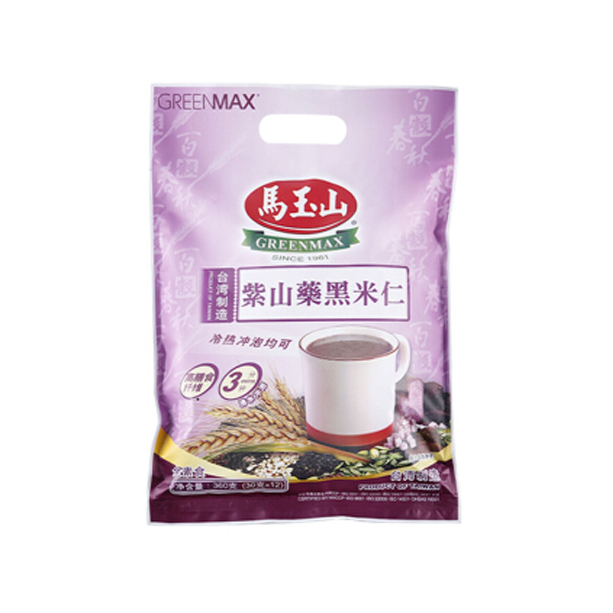 Mayushan Purple Yam Svart Riskjerne Greenmax Cereal Yam Blandet 13x38g