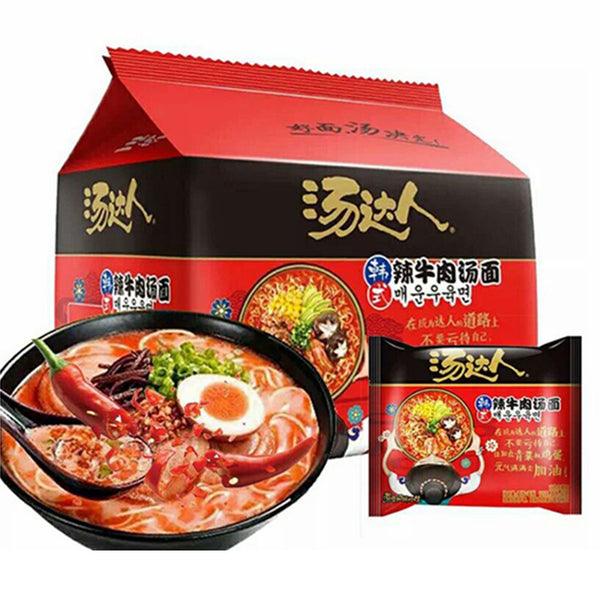 汤达人 韩式辣牛肉拉面 5连包 125g*5