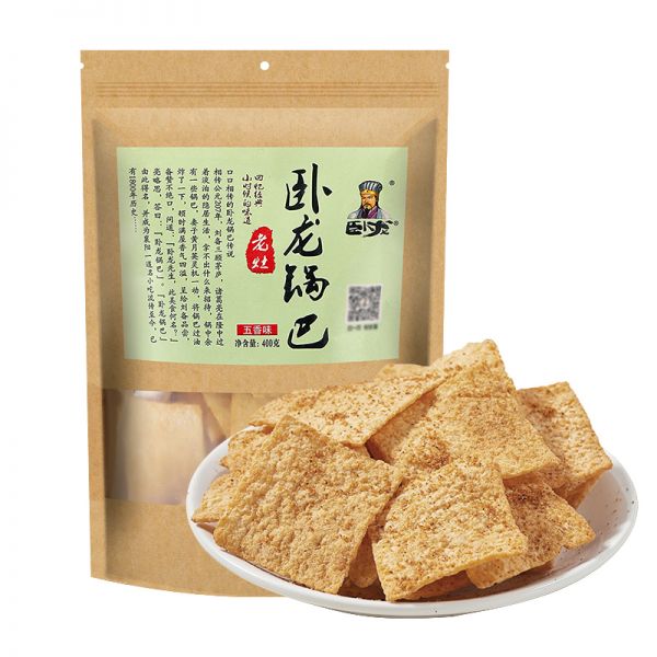 卧龙 老灶锅巴 五香味（大） WOLONG Rice Crust Snack Spicy 200g